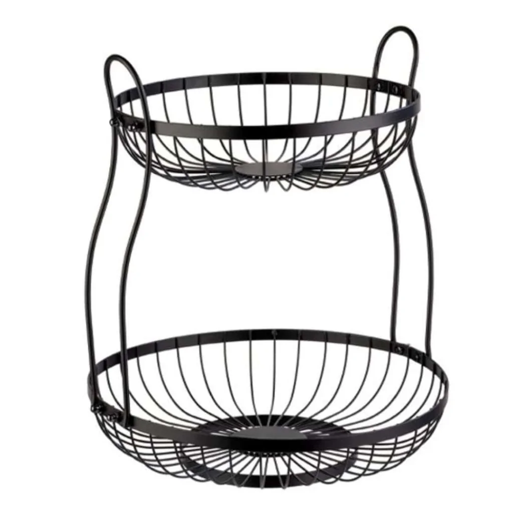 Cestino Frutta 2 Piani a Filo Nero 30 cm WESTMARK