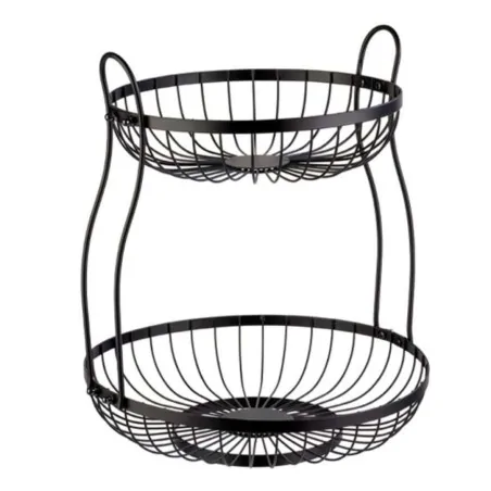 Cestino Frutta 2 Piani a Filo Nero 30 cm WESTMARK