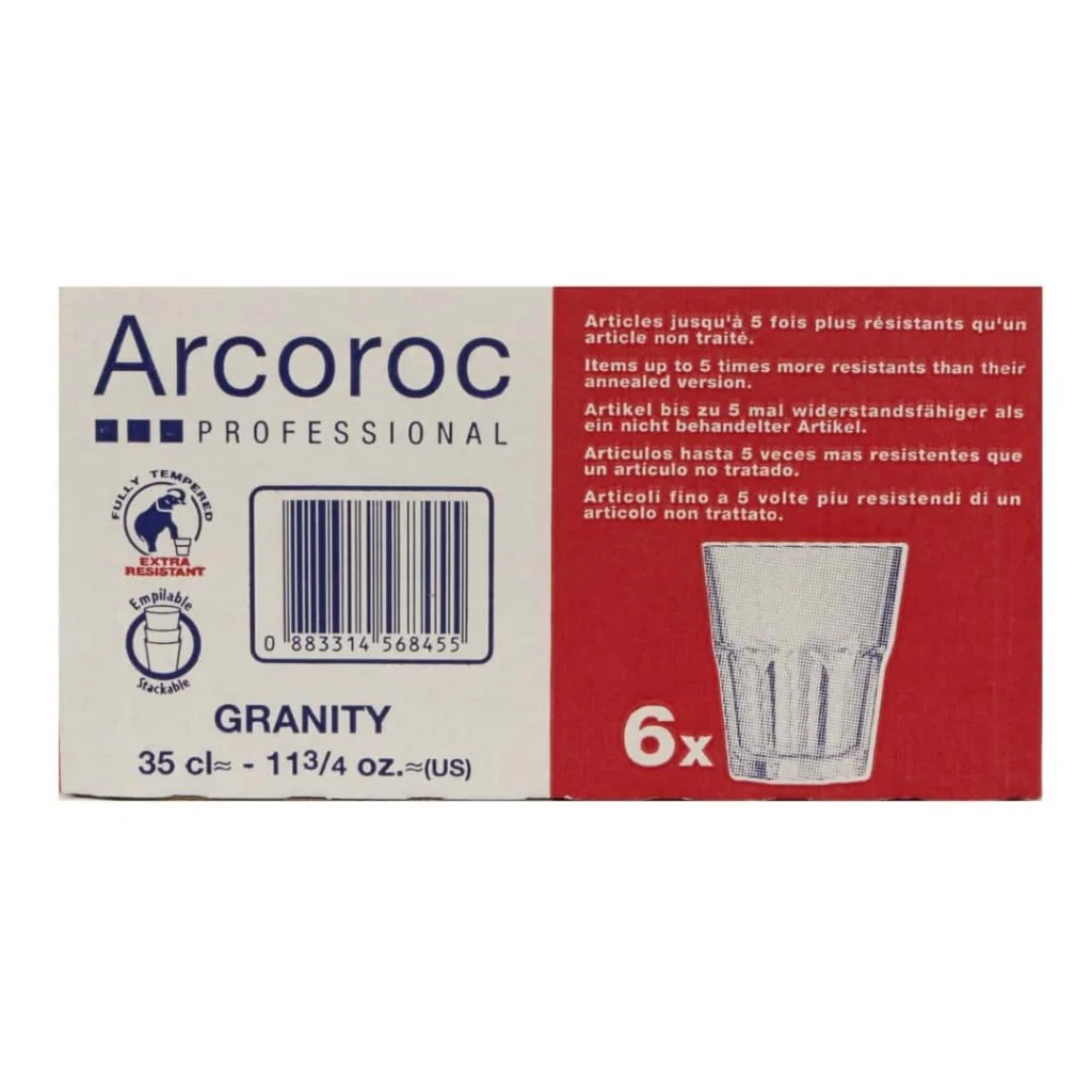 Bicchiere Granity 35 cl Vetro Temperato - 6 Pz ARCOROC