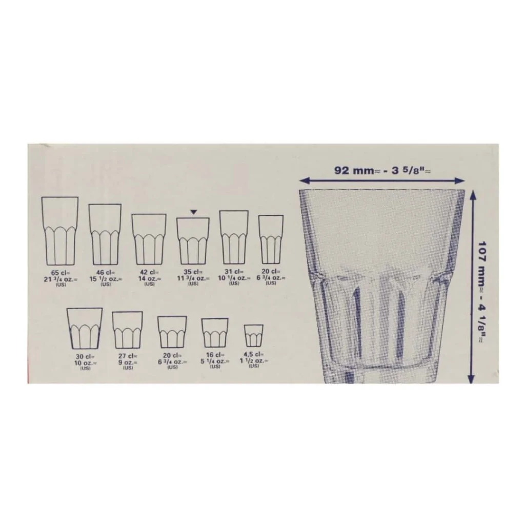 Bicchiere Granity 35 cl Vetro Temperato - 6 Pz ARCOROC