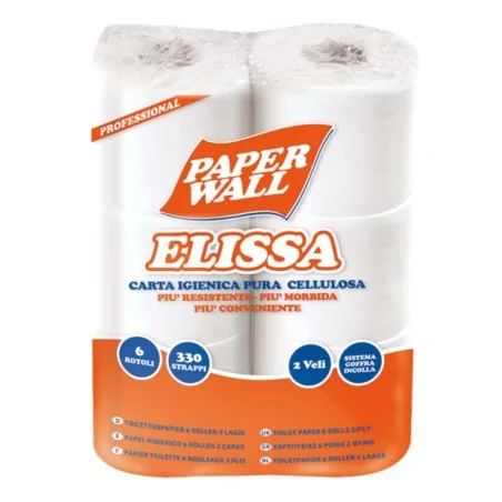 Carta Igienica Elissa 2 Veli Pura Cellulosa 6 Rotoli 330