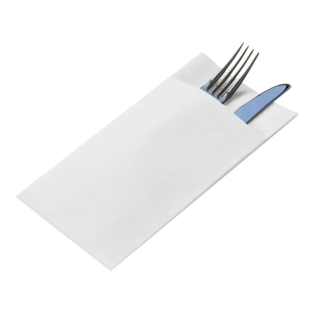 Tovagliolo Pocket Bianco Tinta Unita 50 pz DT