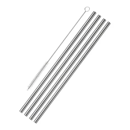 Cannucce Acciaio Inox Riutilizzabili con Scovolino 4 Pz WESTMARK