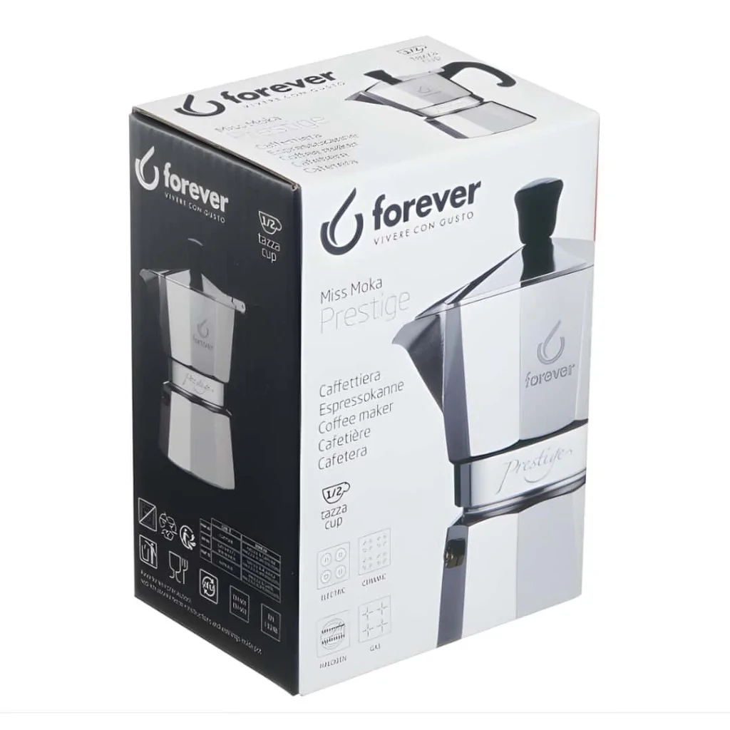 Caffettiera Moka Alluminio 1/2 Tazza Prestige FOREVER