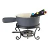 Set Fonduta Formaggio Caquelon Ceramica Nero 10 Pz EVA