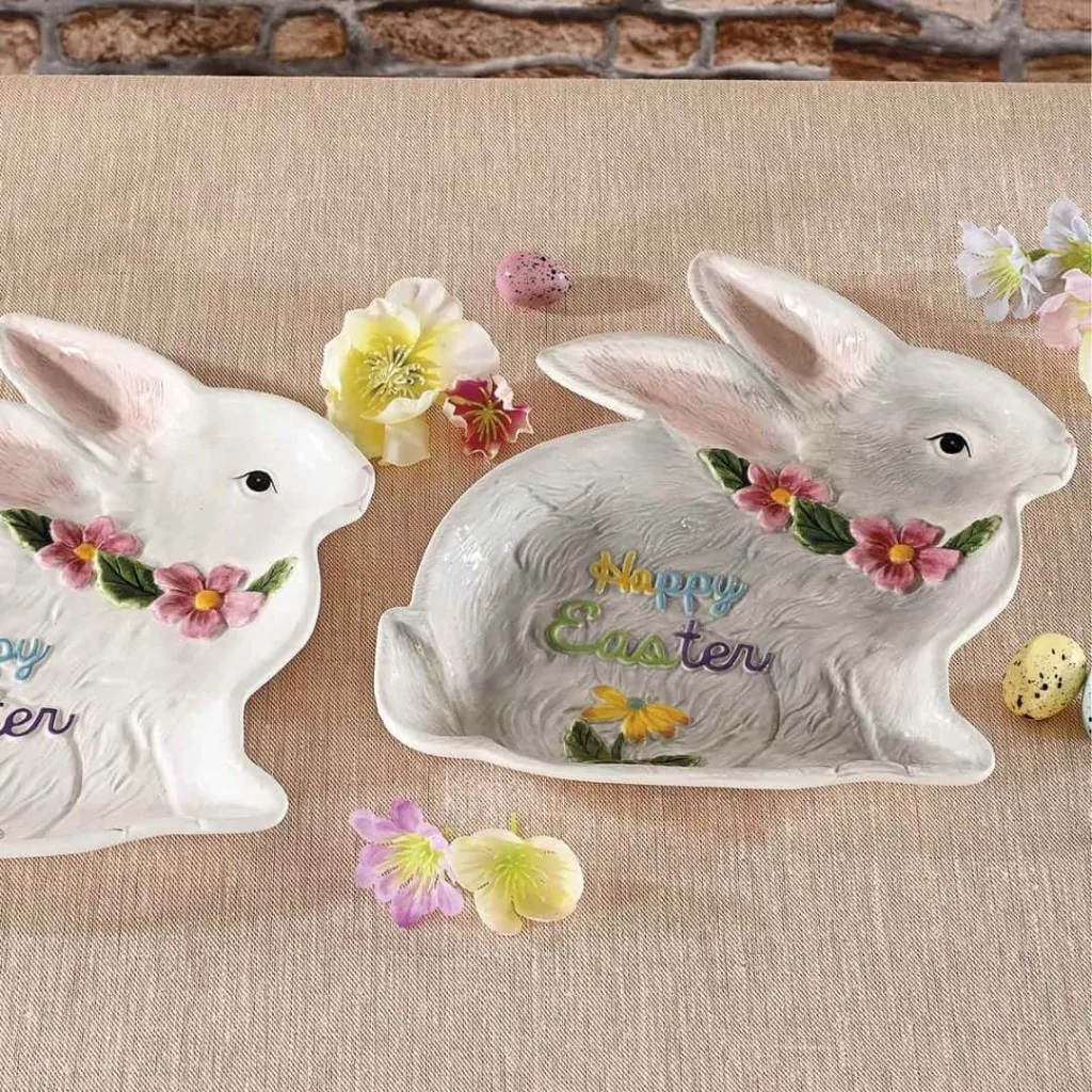 Piatto Decorativo Coniglio Pasqua Ceramica 23 cm ART FROM ITALY