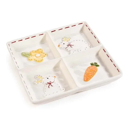 Vassoio Antipasto Ceramica 4 Scomparti Pasqua 20 cm ART FROM