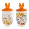 Barattolo Biscottiera Ceramica Coperchio Orecchie Coniglio ART