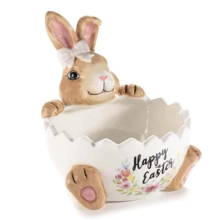 Contenitore Coppetta Coniglio Pasqua Ceramica Happy Easter ART