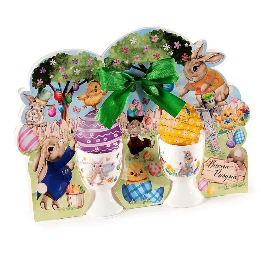 Portauovo Porcellana Set 2 Confezione Regalo Pasqua ART FROM