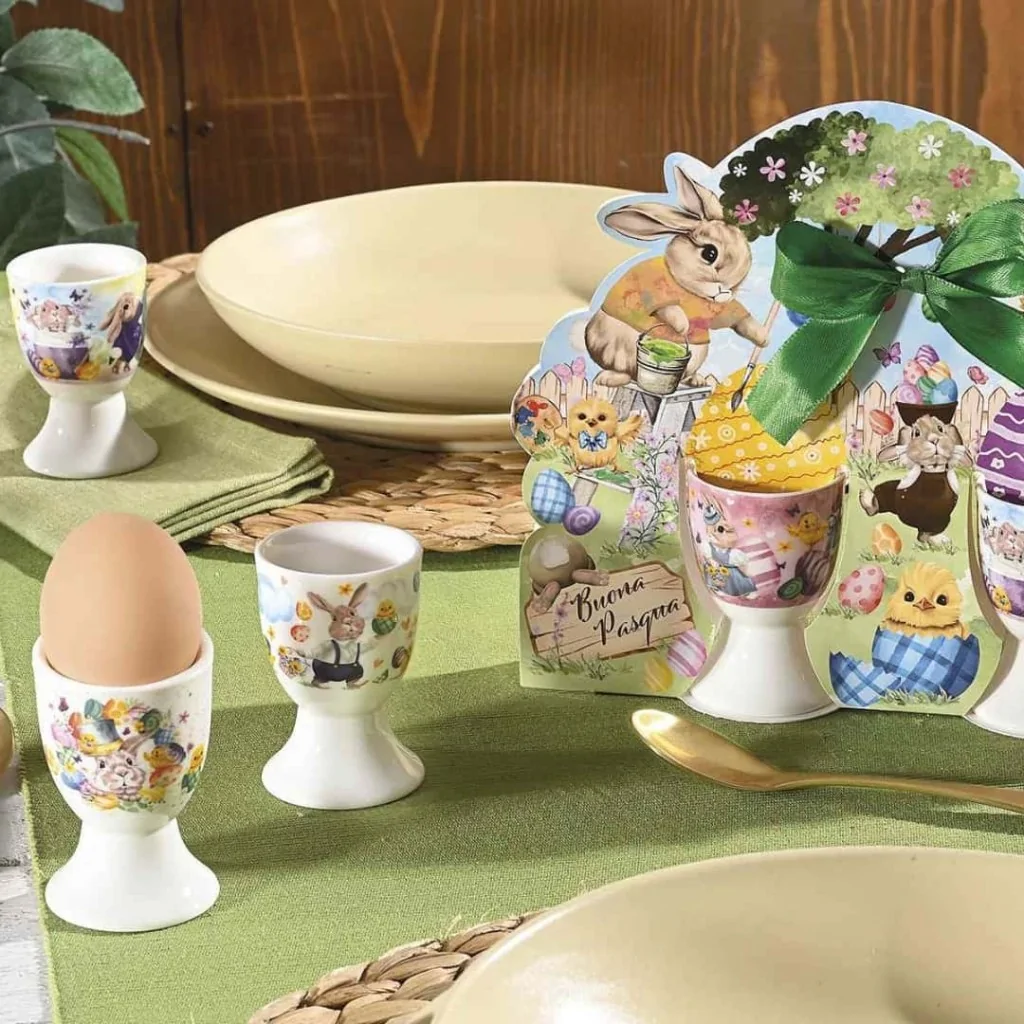 Portauovo Porcellana Set 2 Confezione Regalo Pasqua ART FROM