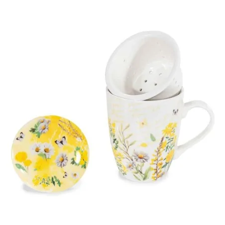 Tazza Tisaniera con Filtro Porcellana 300 ml Fiori ART FROM