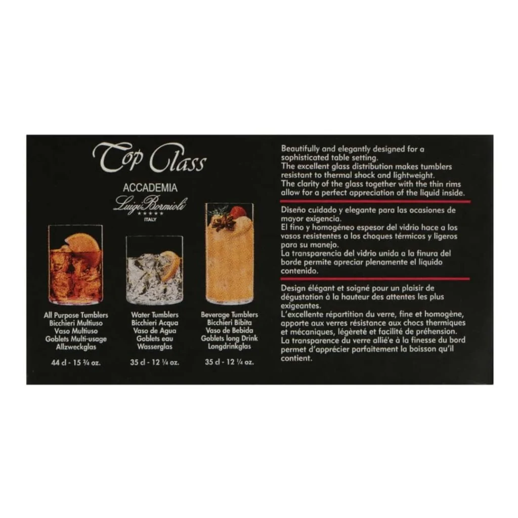 Bicchiere Tumbler Basso Whisky Top Class 36,5 cl LUIGI BORMIOLI