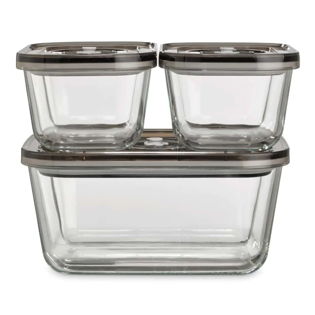Contenitori Sottovuoto Vetro VacuBoxx Eco Set 3 Pz CASO DESIGN