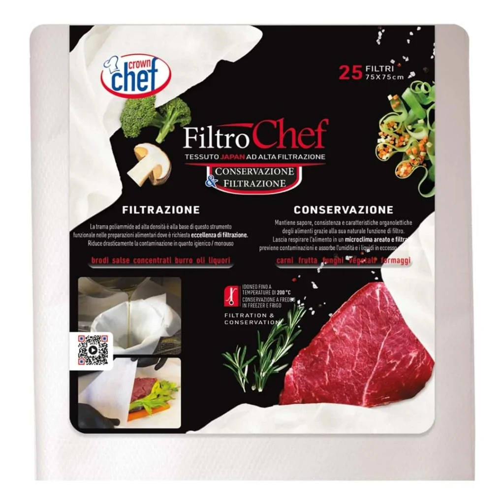 Panno Filtro Chef Monouso in TNT 75x75 cm 25 Pz BRENTA