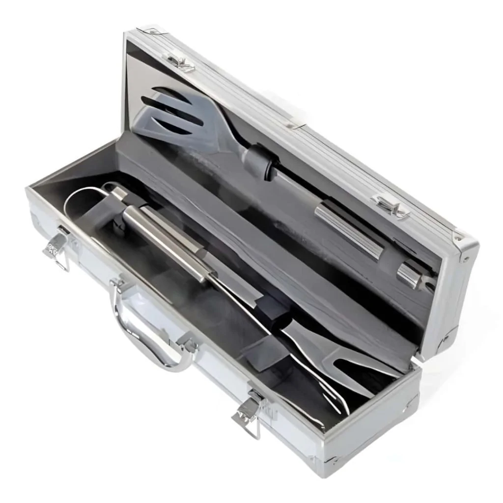 Set Barbecue 3 Pezzi in Acciaio Inox con Valigetta DT