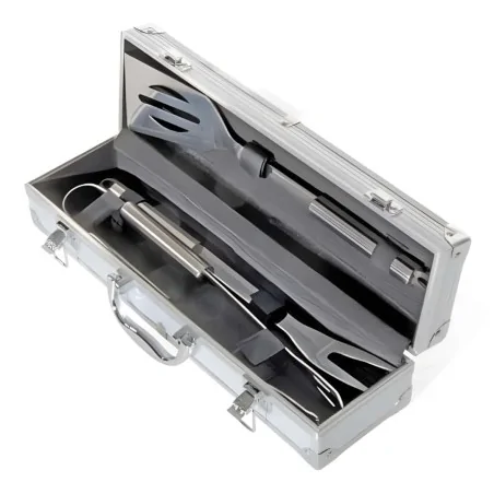 Set Barbecue 3 Pezzi in Acciaio Inox con Valigetta DT