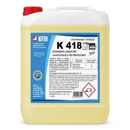 Detergente Lavastoviglie Acque Dure K 418 20 L KITER