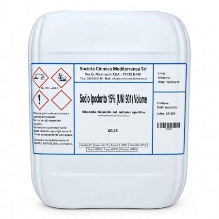 Ipoclorito di Sodio 14-15% Tanica 25 kg DT