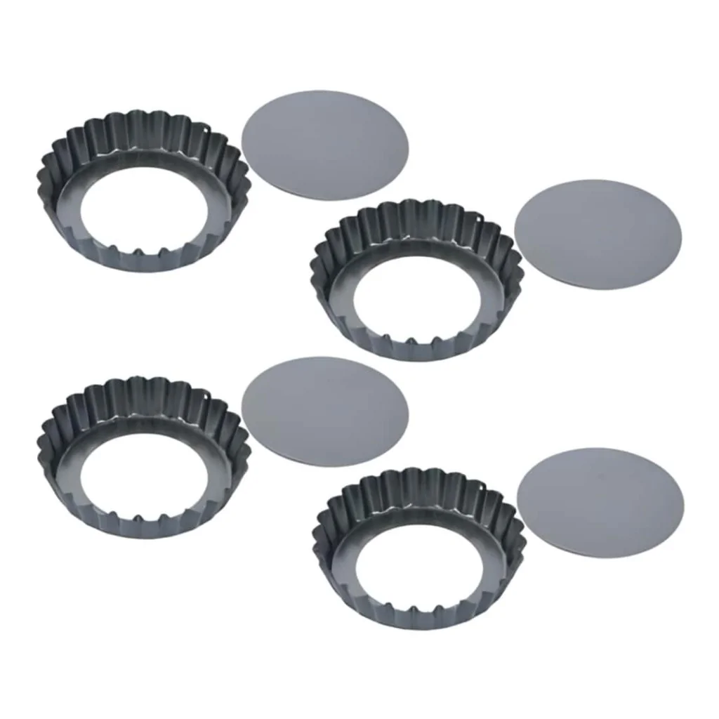 Set 4 Tortiere Crostatine ø 10 cm Fondo Removibile MEDRI