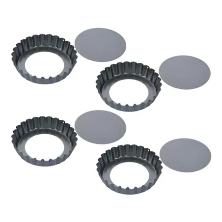 Set 4 Tortiere Crostatine ø 10 cm Fondo Removibile MEDRI