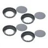 Set 4 Tortiere Crostatine ø 10 cm Fondo Removibile MEDRI