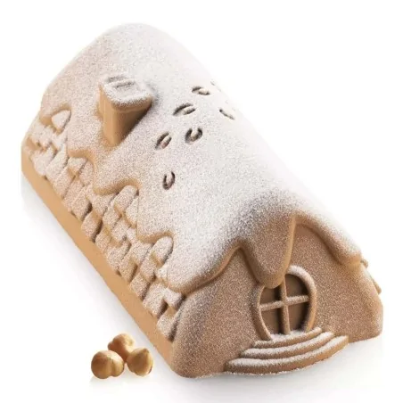 Stampo Silicone Tronchetto Winter Cottage 1100 ml SILIKOMART