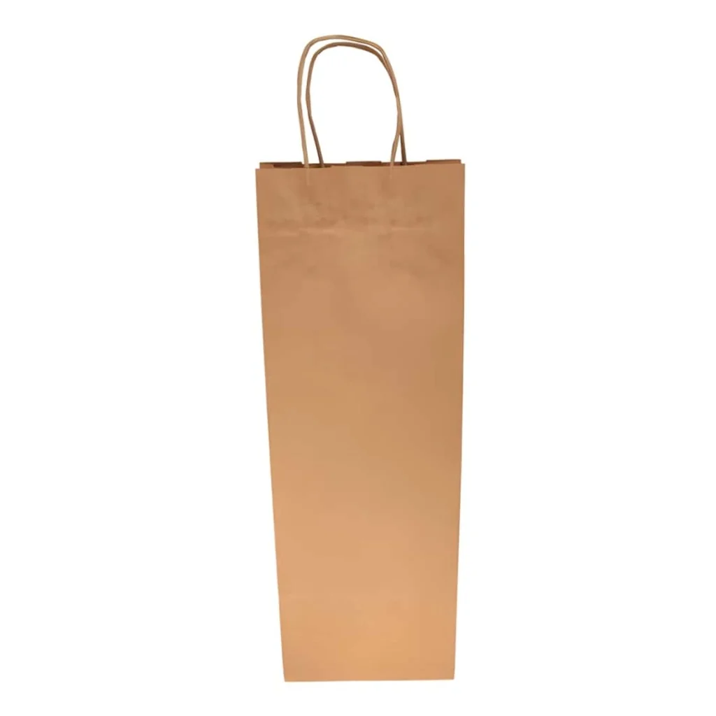 Sacchetti Sos Con Manici 14+8x40 Cm Bottiglia Kraft 10 pz