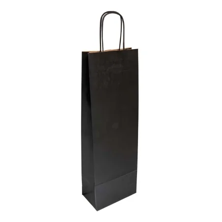 Sacchetti Sos Con Manici 14+8x40 Cm 1 Bottiglia Nera 10pz