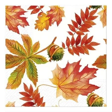 Tovaglioli 3 Veli 33x33 Autunno/foglie Pz 20 PAW