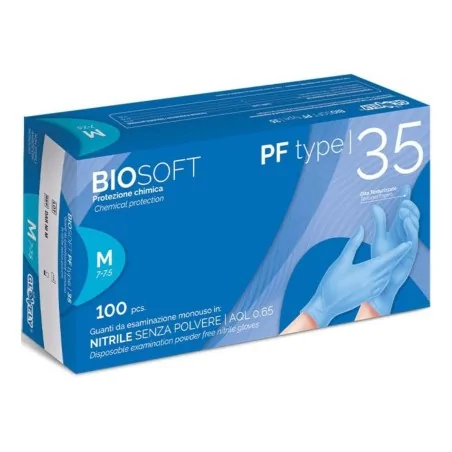 Guanti Nitrile Blu S/polv. 
