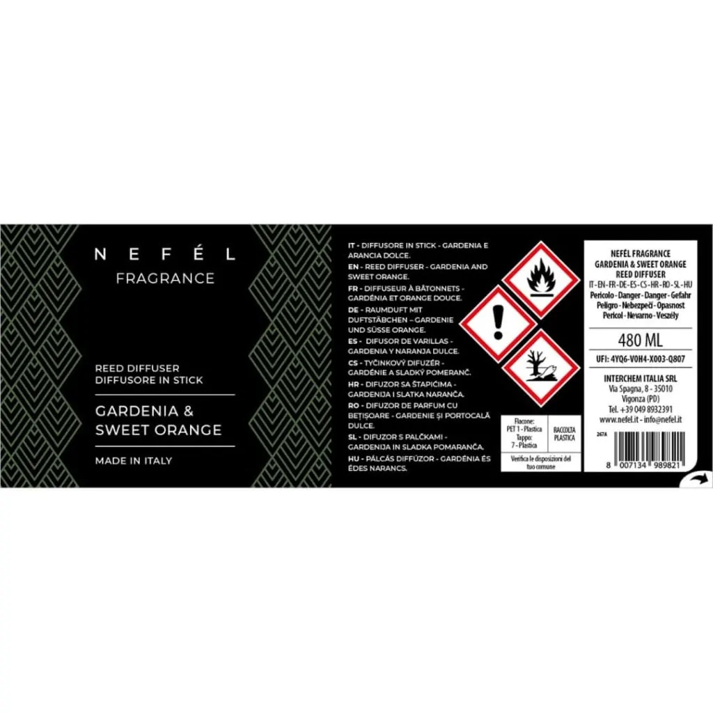Fragrance Nefel Gardenia & Sweet Orange Ml.480 INTERCHEM