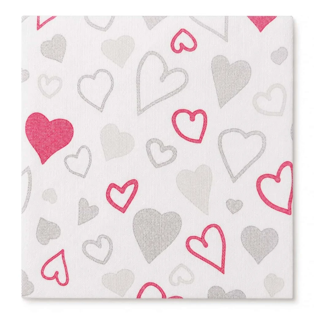 Tovagliolo Heart Rosso Paptex 40x40 cm Pz 50 VENTIDUE