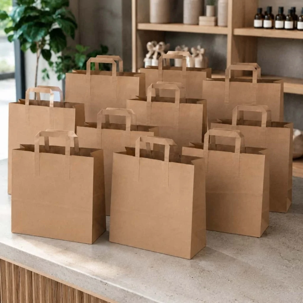 Sacchetti Sos Con Manici 28x17x29 Cm Natural Kraft 10 pz