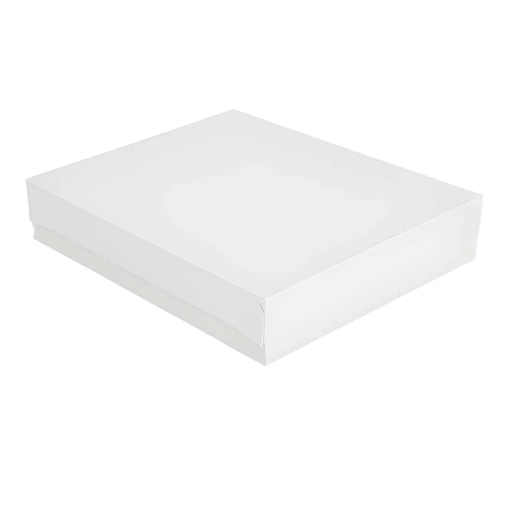 Scatola Cartoncino Bianca con Coperchio 32x27x4 cm 50 Pz GARCIA