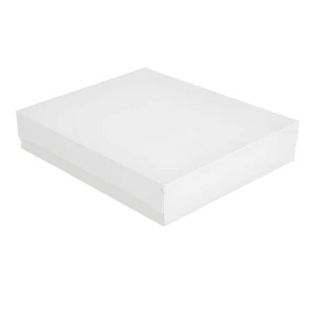 Scatola Cartoncino Bianca con Coperchio 32x27x4 cm 50 Pz GARCIA