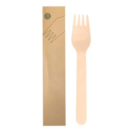 Forchetta Legno Imbustata Kraft 15,5 cm 100 Pz GARCIA DE POU