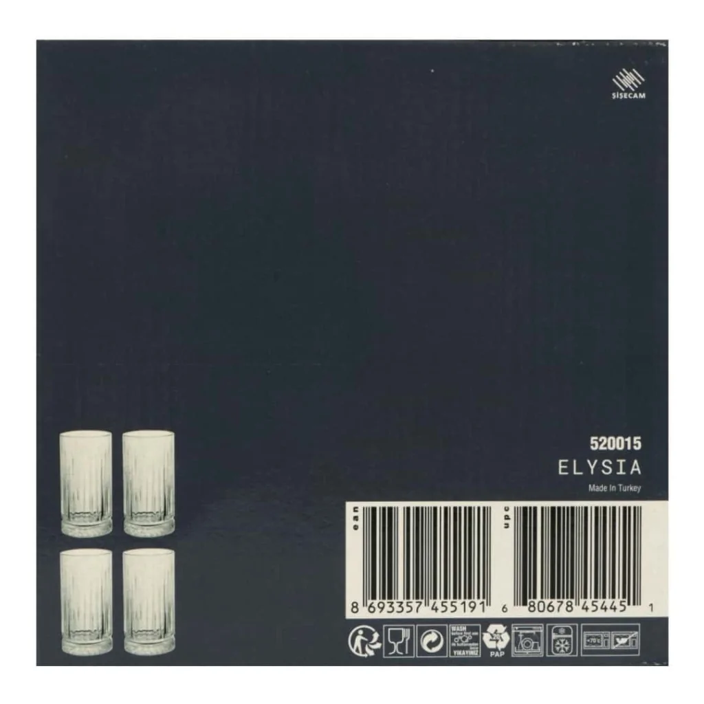 Set 4 Bicchieri Elysia Long Drink 45,5 cl PASABAHCE