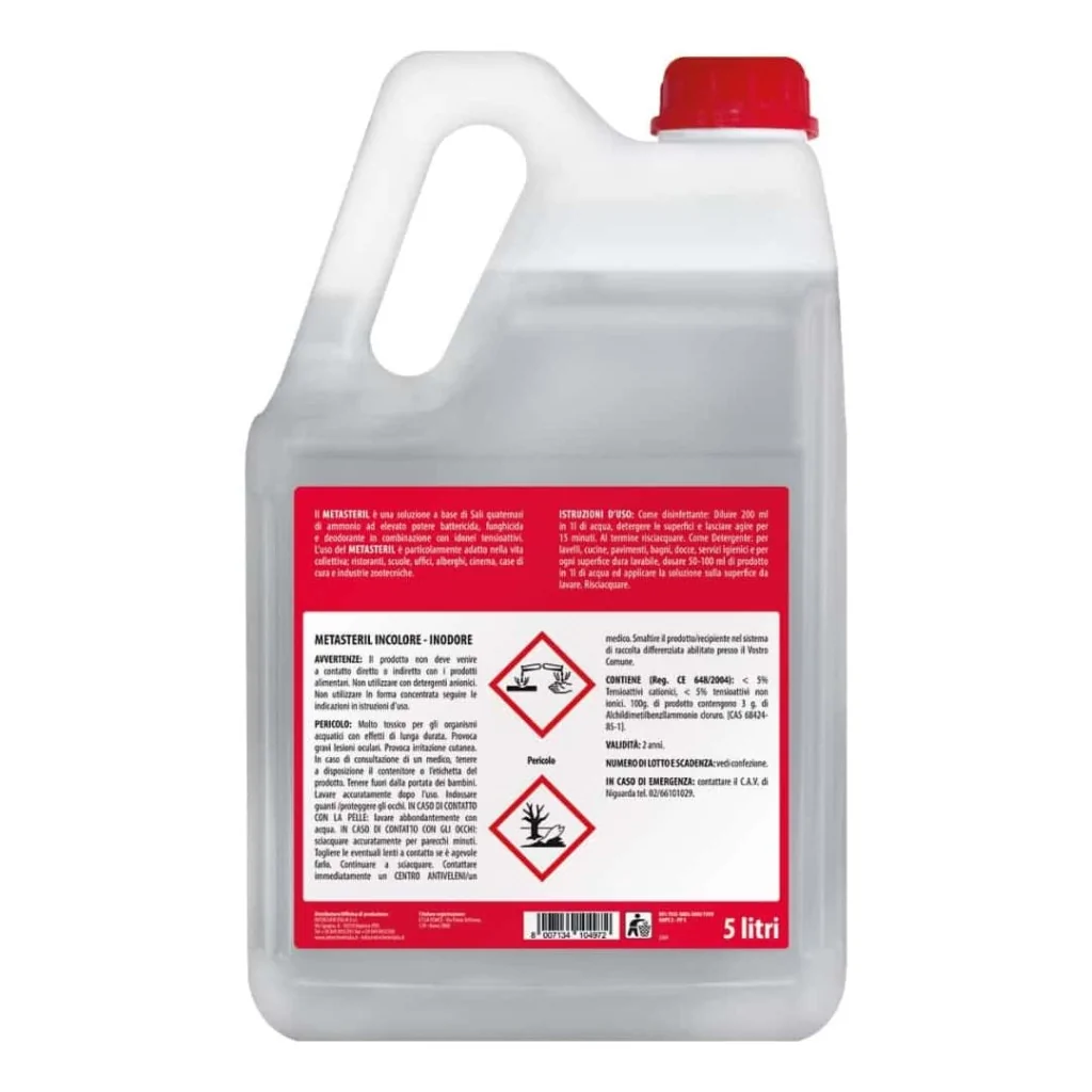 Disinfettante Metasteril Inodore 5 lt PMC INTERCHEM