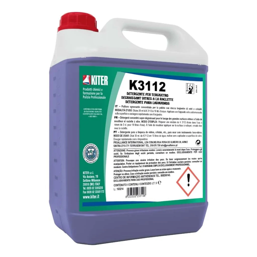 Detergente Brillantante Vetri e Vetrate K 3112 5 lt KITER