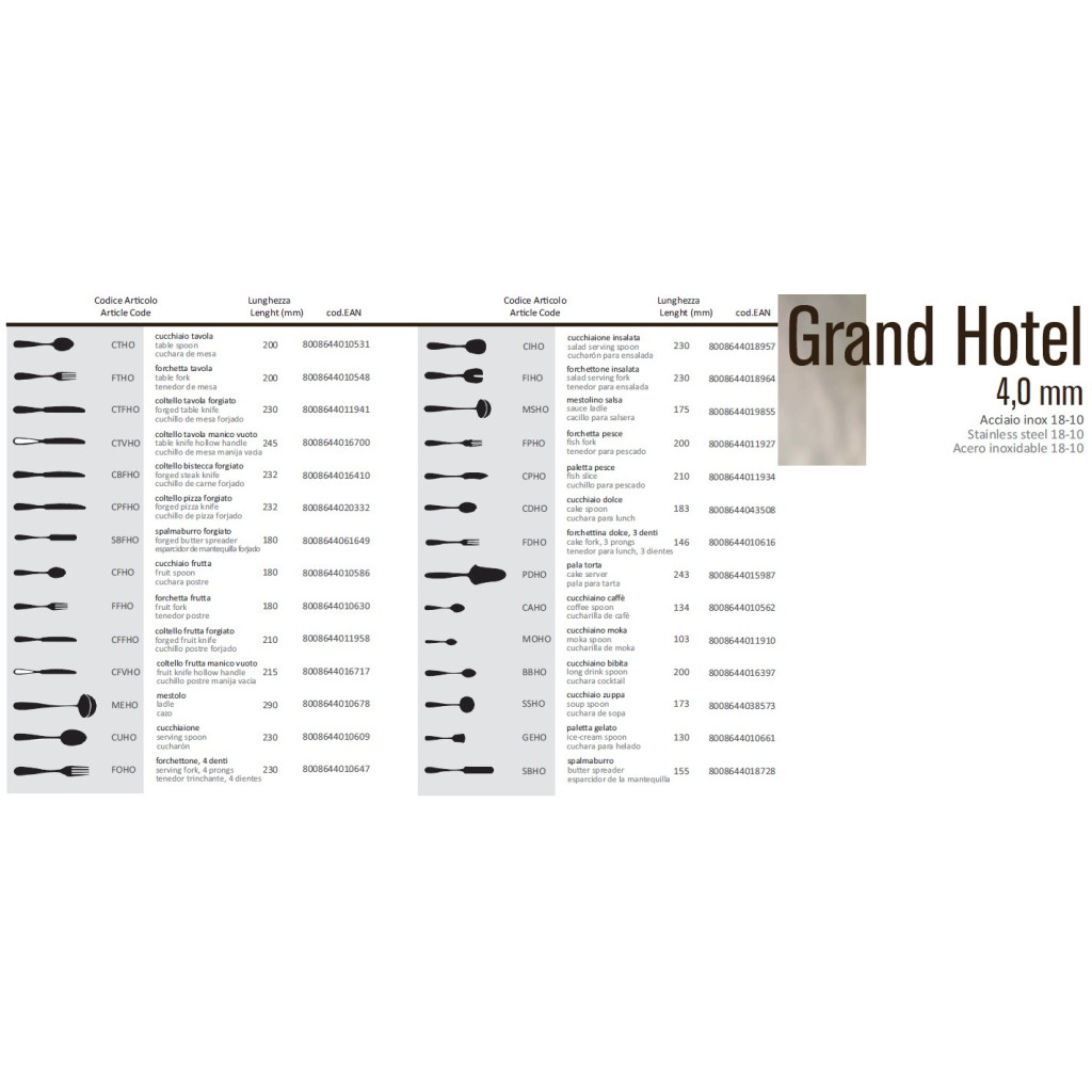 Spatola Spalmaburro Grand Hotel 15,5 cm Acciaio inox Salvinelli