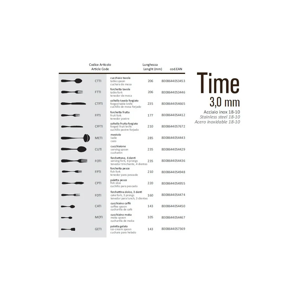 Forchettina Dolce Time 16 cm Acciaio Inox 18/10 Salvinelli