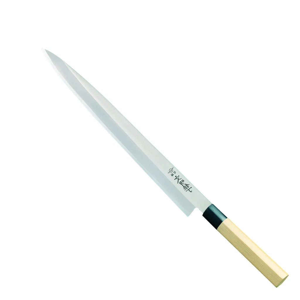 Coltello Sashimi Yanagi Bunmei 27 cm con Manico in Legno Global