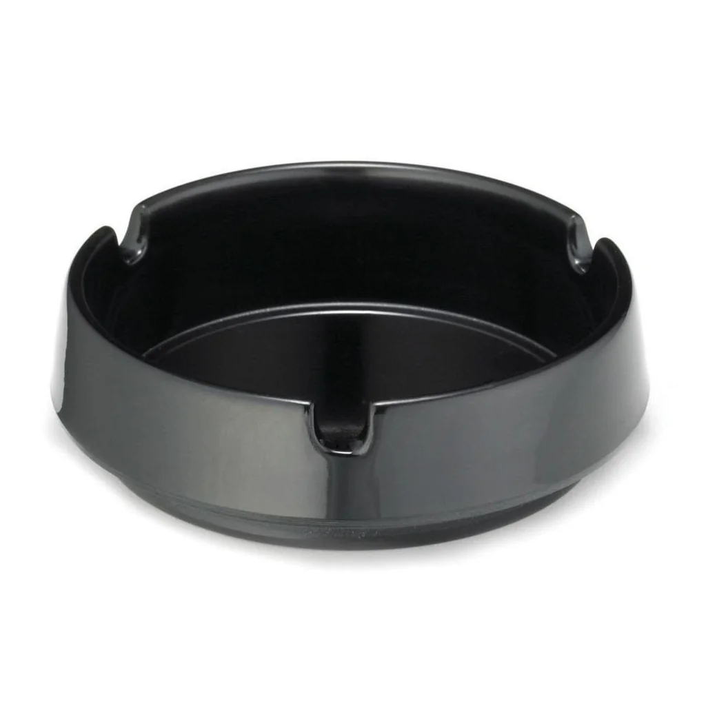 Posacenere Tondo Nero in Plastica Ø 9,5 cm