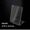 Espositore a L in plexiglass trasparente 8,75x12,5 cm Leone