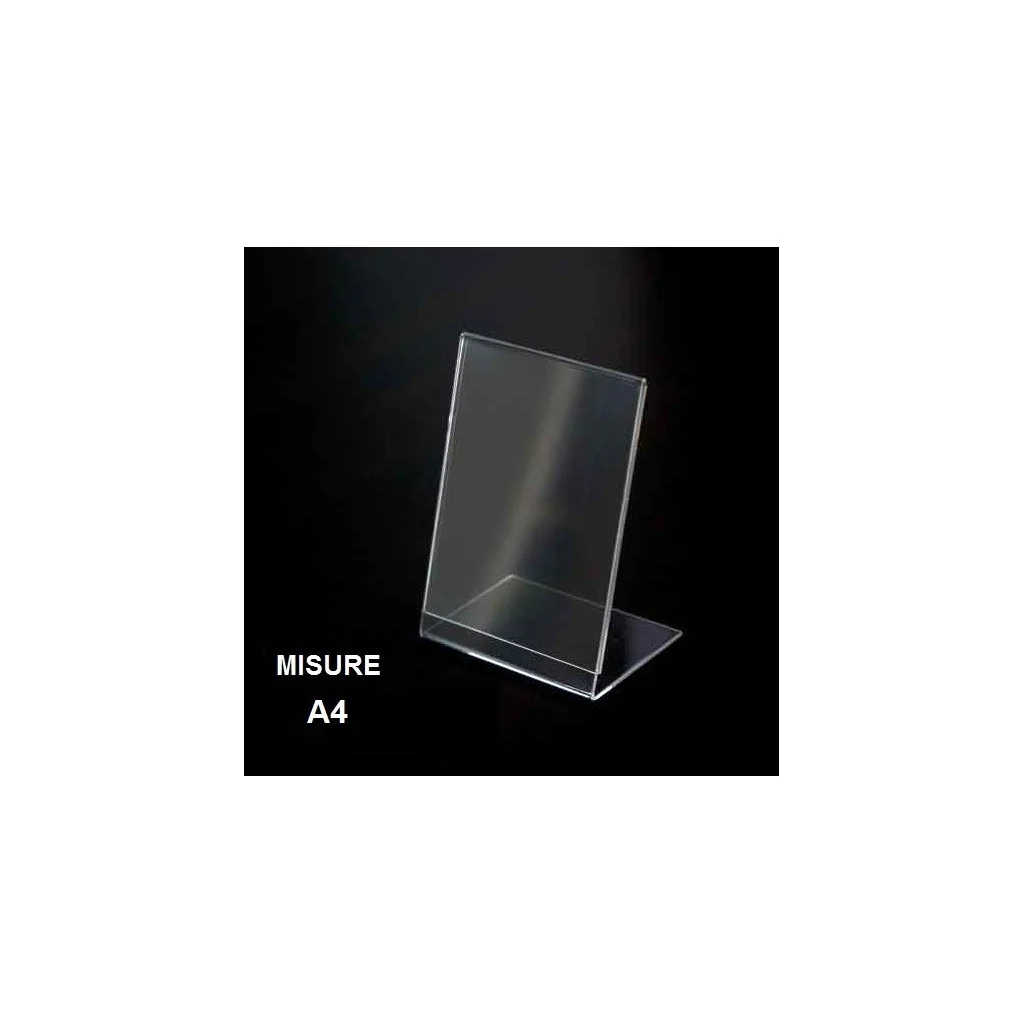 Espositore Plexiglass a L Formato A4 Trasparente Leone