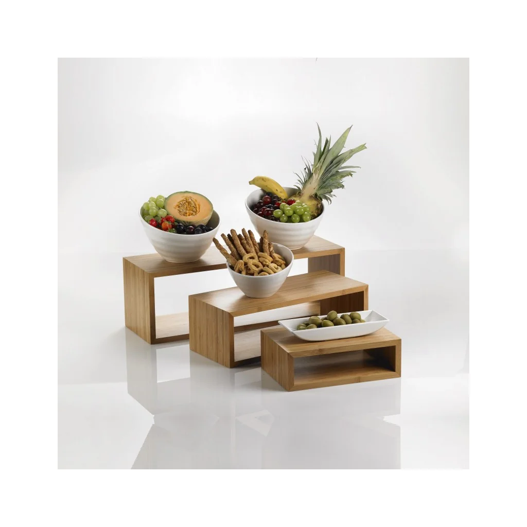 Set Rettangolare 3 Alzate Espositore Buffet Bamboo
