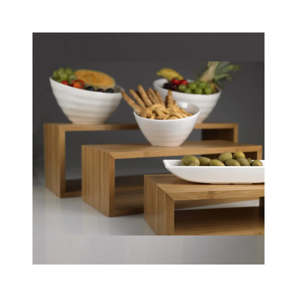 Set Rettangolare 3 Alzate Espositore Buffet Bamboo