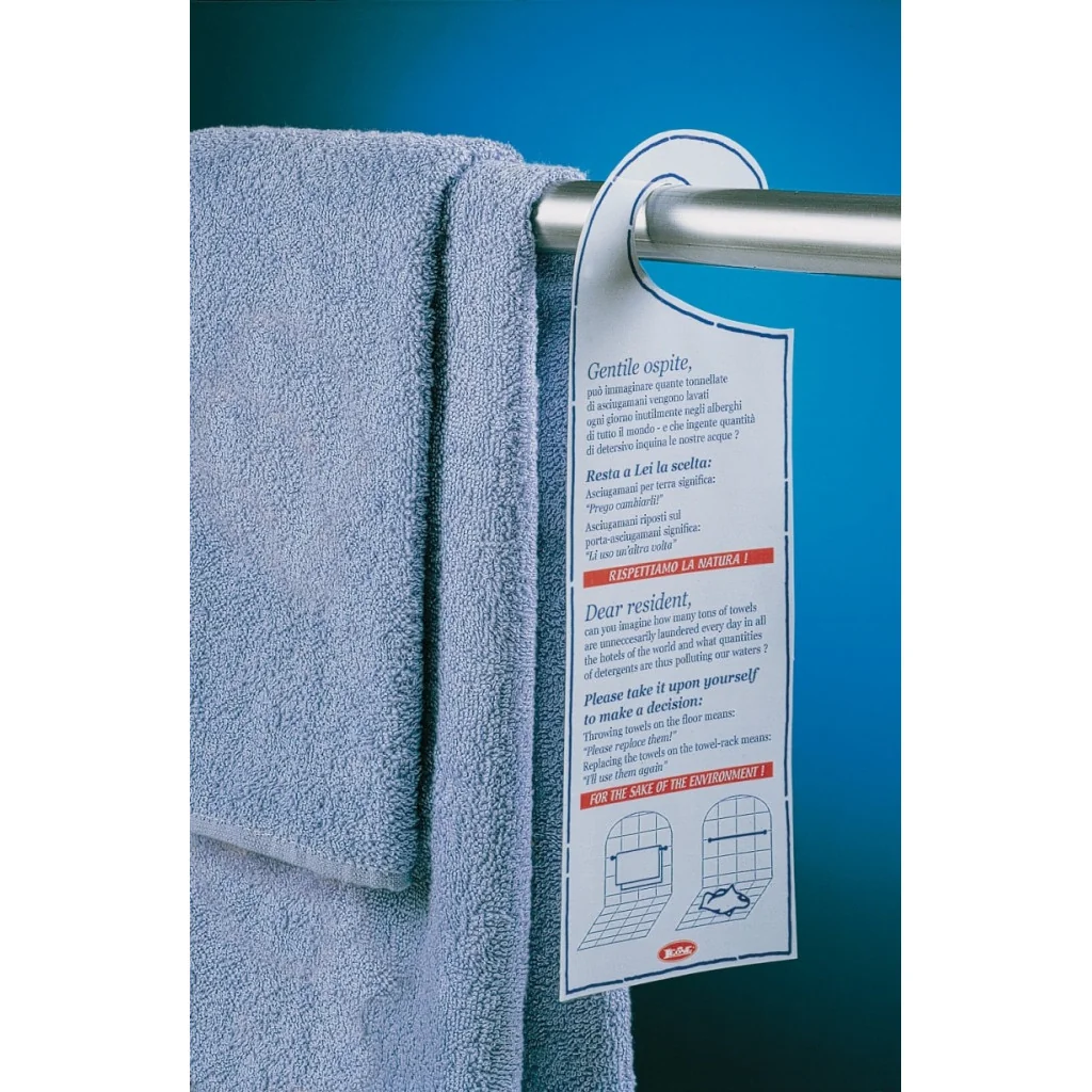 Cartoncino Appendiporta da Bagno "Asciugamani" Plastificato 20 pz 