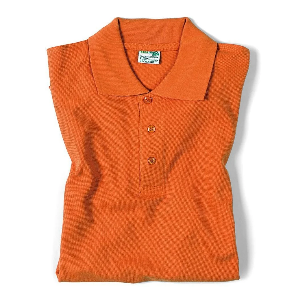 Polo Unisex Arancione manica corta in cotone Isacco